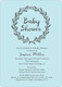 Blue and Grey Baby Shower Wreath Invitations Image 5 of 6